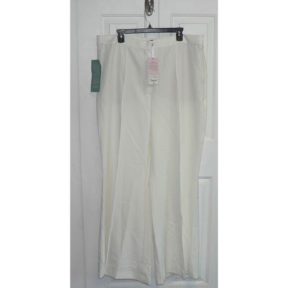 Johnny Wujek Women's Wide Leg Elastic Waist Dress Pants in Off White 2X $109 - Picture 2 of 4